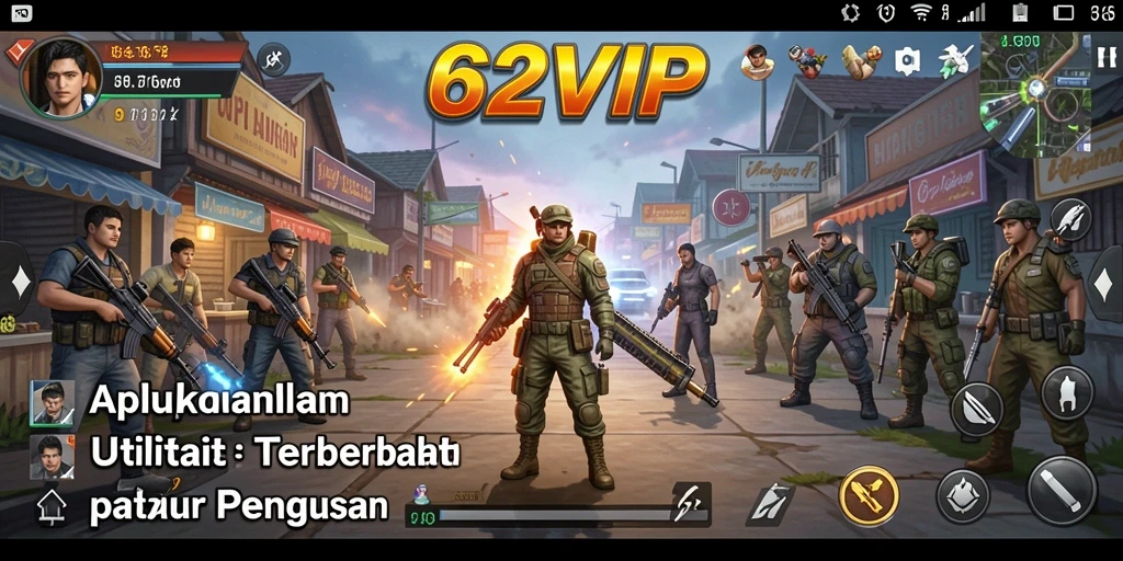 Tampilan antarmuka yang bersih dan fungsional dari 62VIP.