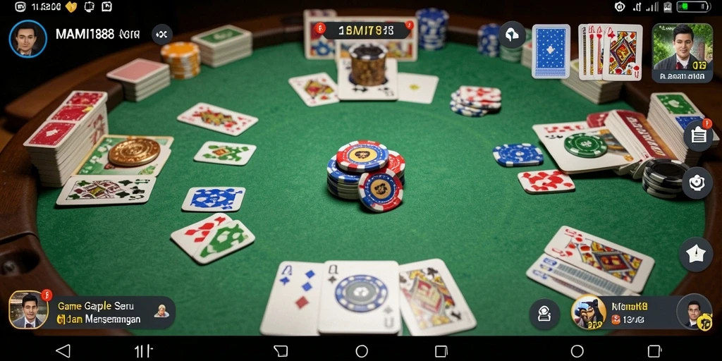 Tampilan gameplay seru di MAMI188 dengan kartu Gaple.