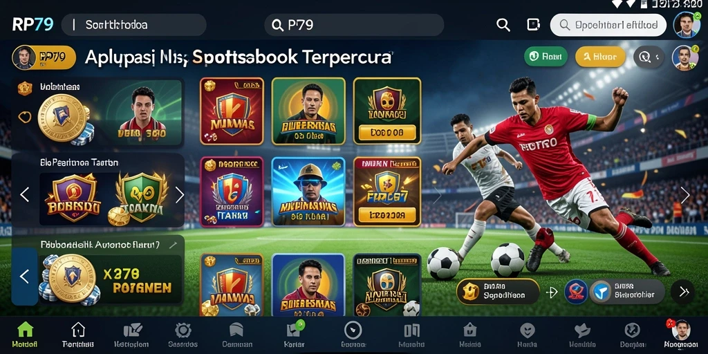 Tampilan gameplay Sportsbook yang menarik di aplikasi RP79.