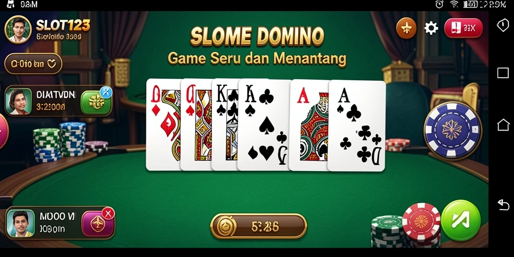 Tampilan gameplay Domino yang menarik di SLOT123.