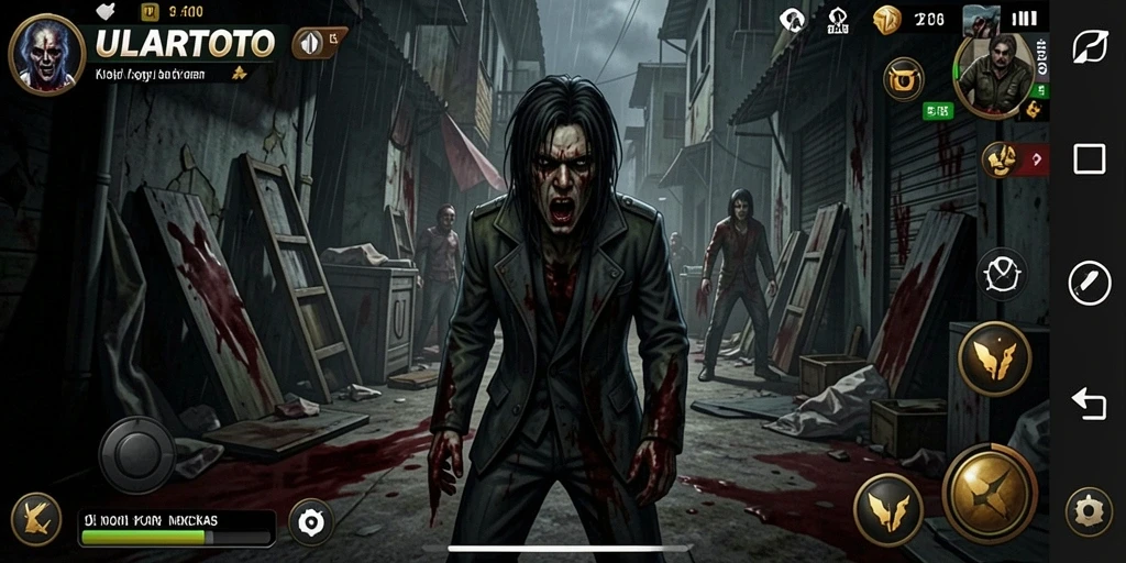 Screenshot ULARTOTO yang menampilkan momen ketegangan saat menghadapi makhluk seram.
