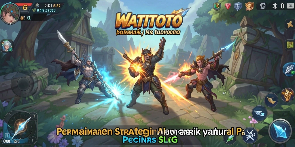 Tangkapan layar gameplay WATITOTO yang menampilkan pertempuran strategis.